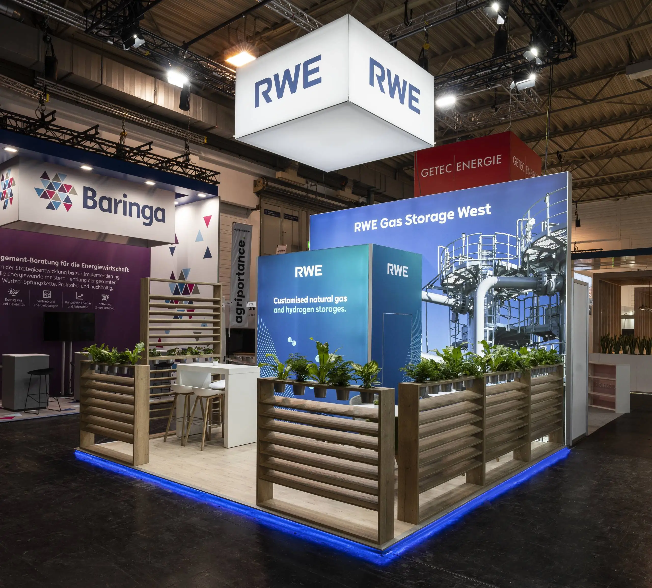 RWE-Messestand für Gas- und Wasserstoffspeicherung